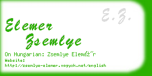elemer zsemlye business card